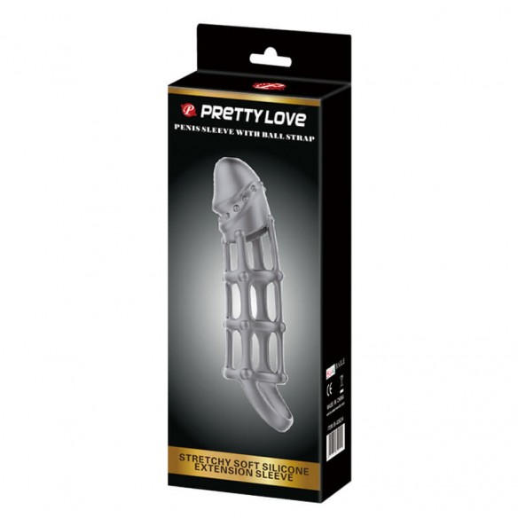 PRETTY LOVE - Penis Sleeve With Ball Strap (L:17cm - D:4cm) PRETTY LOVE - Penis Sleeve With Ball Strap (L:17cm - D:4cm)